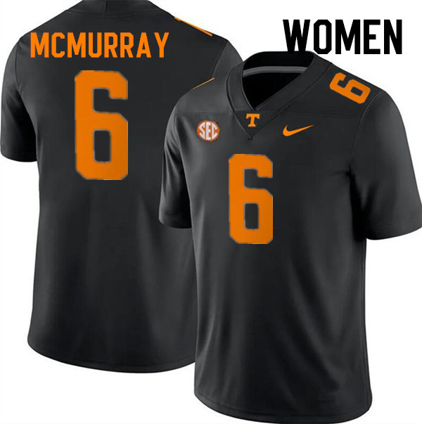 Women #6 Jalen McMurray Tennessee Volunteers College Football Jerseys Stitched-Black